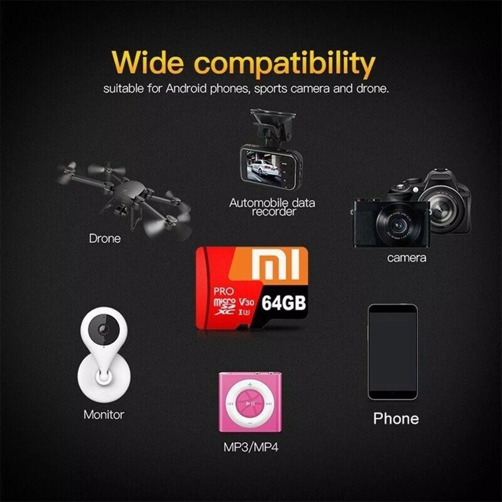 ภาพประกอบคำอธิบาย Xiaomi การ์ดหน่วยความจํา Micro SD TF Class 10 1TB 512GB 256GB 128GB 16GB 32GB 8GB สําหรับสมาร์ทโฟน กล้อง