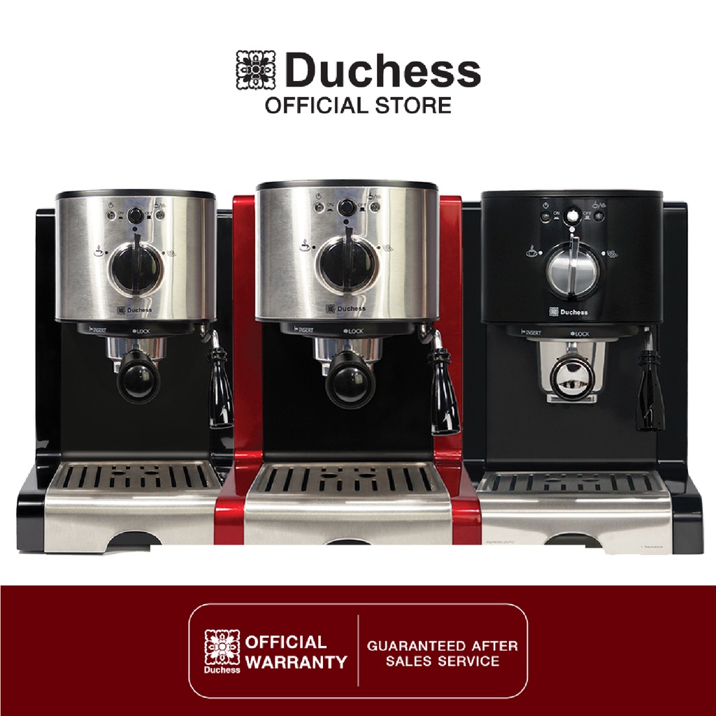 ข้อมูลเกี่ยวกับ Duchess CM5000 - เครื่องชงกาแฟสด มี 3สี ให้เลือก (สีดำ/สีแดง/สีเงิน) พร้อมระบบไอน้ำทำฟองนม