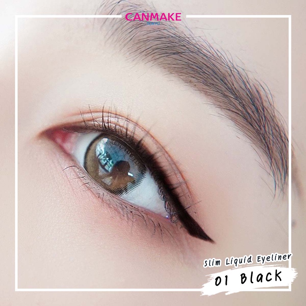 คำอธิบายเพิ่มเติมเกี่ยวกับ Canmake Slim Liquid Eyeliner อายไลเนอร์ปลายพู่กันเรียวเล็ก