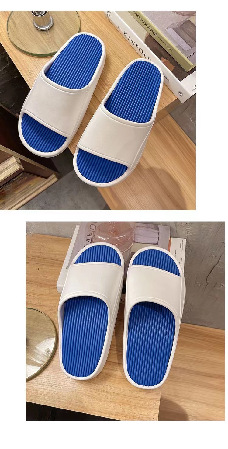 รูปภาพเพิ่มเติมของ QiaoYiLuo รองเท้าแตะรันเวย์สำหรับผู้ชายและผู้หญิงใหม่ก้าวบนรองเท้าแตะหนากลางแจ้งสองสี