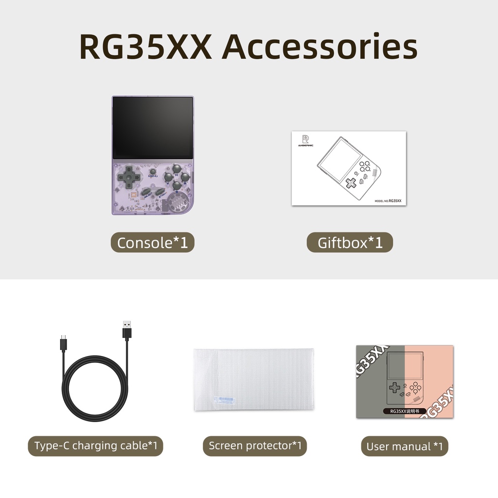 เกี่ยวกับสินค้า Anbernic RG35XX เกมส์บอย เครื่องเล่นเกมคอนโซลวิดีโอเกม หน้าจอ IPS 3.5 นิ้ว ระบบ Linux แบบพกพา วิดีโอเกม เกมส์บอย เกมส์กด gamesir เกมส์บอย ของแทั game console emulator เครื่องเล่นเกมพกพา