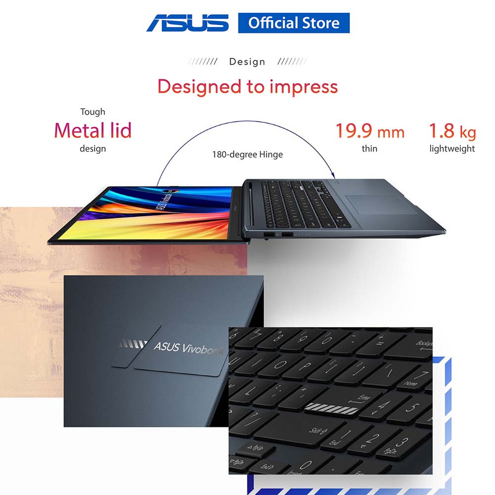 รูปภาพรายละเอียดของ ASUS Vivobook Pro 15 (D6500QH-HN522W), 15.6 inch FHD designer laptop, Ryzen 5 5600H, GTX 1650, 16GB DDR4, 512GB SSD