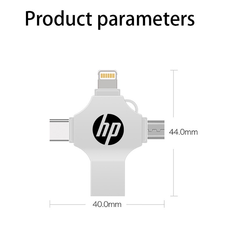 ภาพประกอบคำอธิบาย (พร้อมส่ง) แฟลชไดรฟ์ HP 2TB 4-in-1 USB 3.0 Type-C สําหรับ i O Sแท็บเล็ต Android สมาร์ทโฟน PC