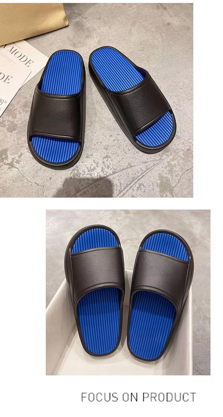 รูปภาพเพิ่มเติมของ QiaoYiLuo รองเท้าแตะรันเวย์สำหรับผู้ชายและผู้หญิงใหม่ก้าวบนรองเท้าแตะหนากลางแจ้งสองสี