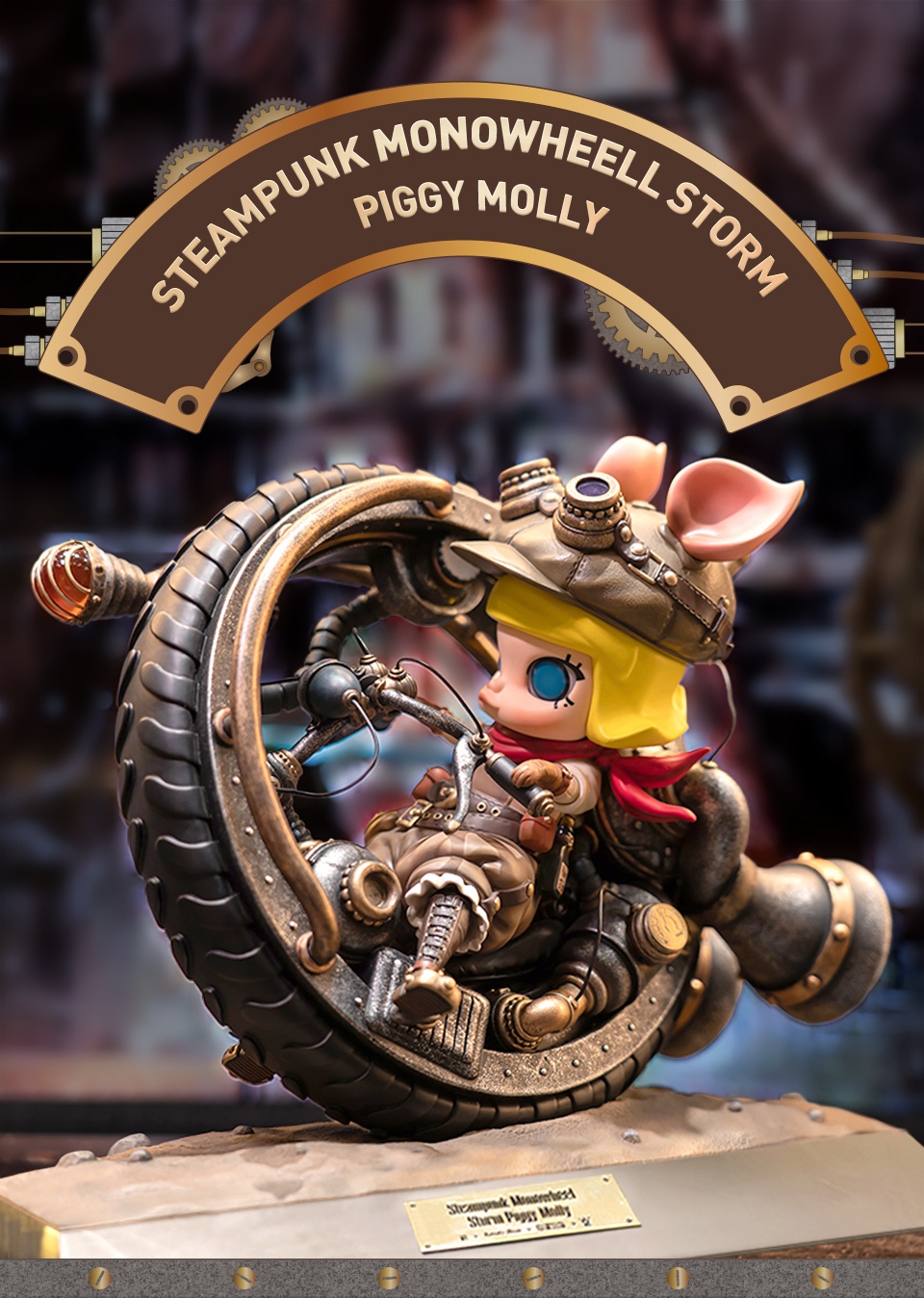 ฟิกเกอร์ POP MART STEAMPUNK MONWHEEL STORM PIGGY MOLLY | Shopee