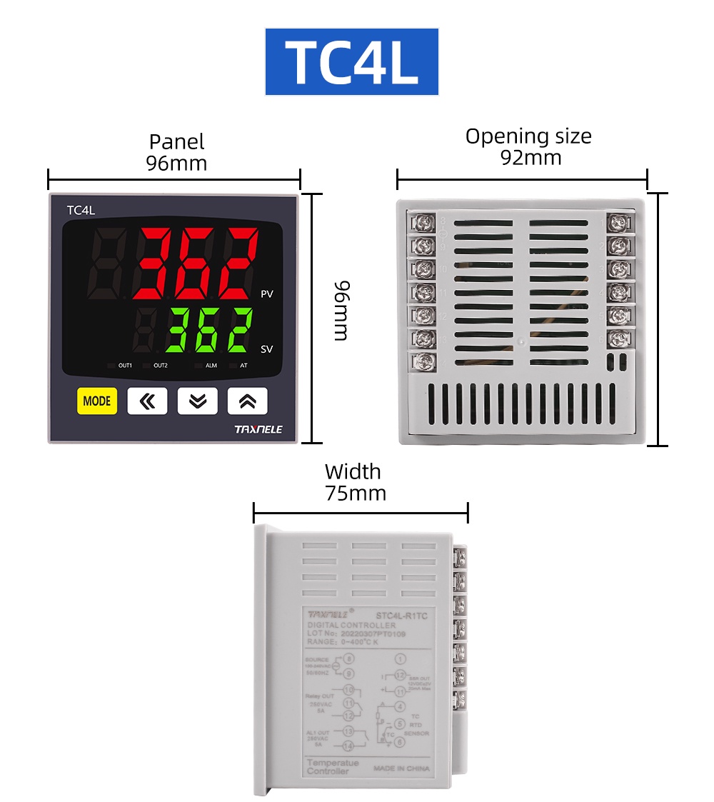 Taxnele Digital PID Thermostat อินพุตสากล TC4S TC4H TC4L TC4M เครื่อง ...