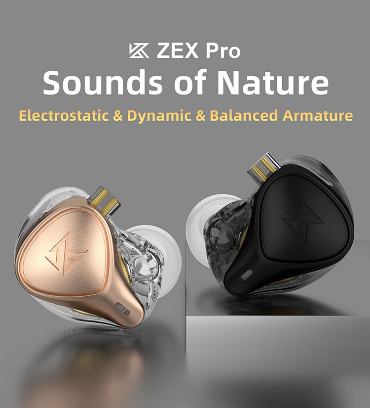 รูปภาพของ Kz ZEX Pro ชุดหูฟังอินเอียร์ HIFI ไฟฟ้าสถิตย์ ไดนามิก และสายเคเบิ้ลแยกส่วนได้ ตัดเสียงรบกวน