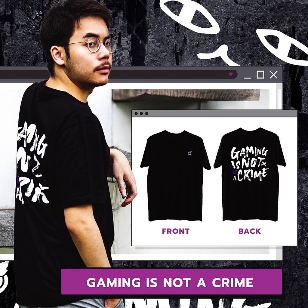 มุมมองเพิ่มเติมของสินค้า เสื้อยืด Gaming is not a crime โดย LOGA