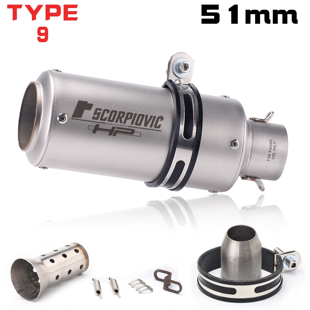 Universal 51MM Inlet Motorcycle Exhaust Pipe SC Project Exhaust ...