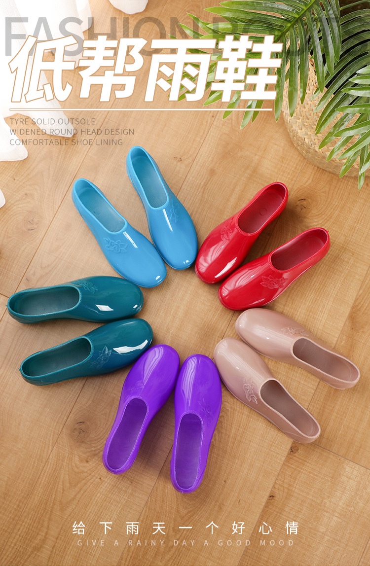 ข้อมูลประกอบของ QiaoYiLuo รองเท้ากันฝนผู้หญิง รองเท้ากันน้ำ ขอบต่ำ ไม่หุ้มข้อ สีพื้น มี 4 สีให้เลือก ไซส์36-40