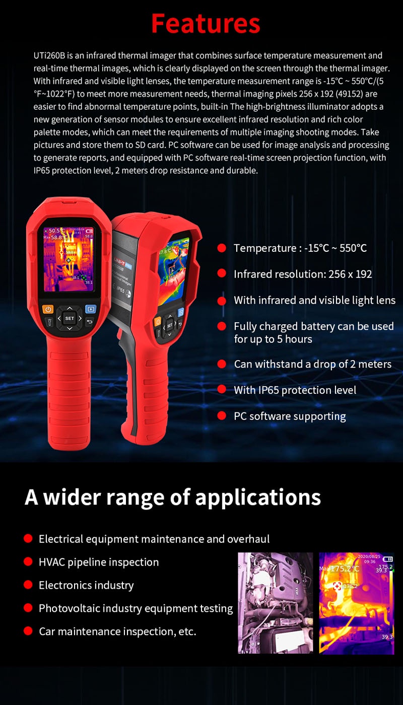 【จัดส่งฟรี + รับประกันหนึ่งปี】UNI-T UTi260B/ UTI120s /UTI320E Thermal ...