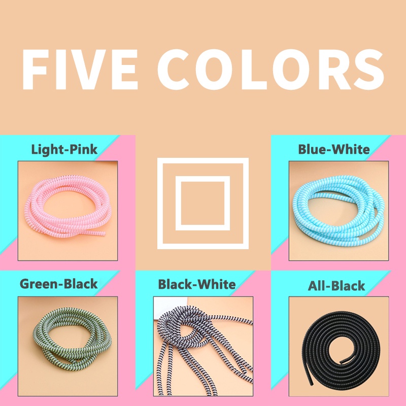 【Android/Apple Universal】BlueWow 1.4M Cable Winder wire Protection Case ...