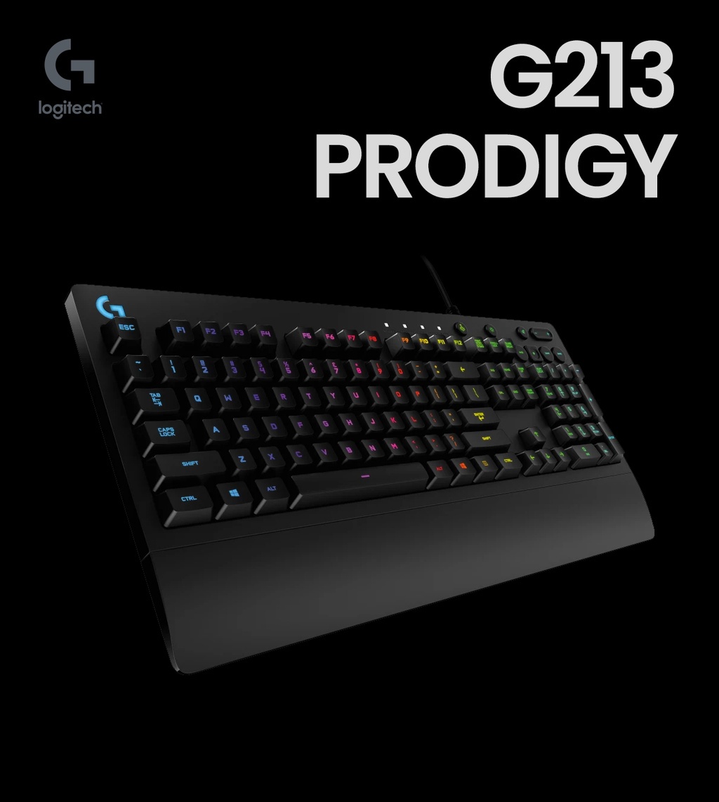 เกี่ยวกับ Logitech G213 Prodigy Gaming Keyboard (คีย์บอร์ดเกมมิ่ง) คีย์แคป ไทย/อังกฤษ