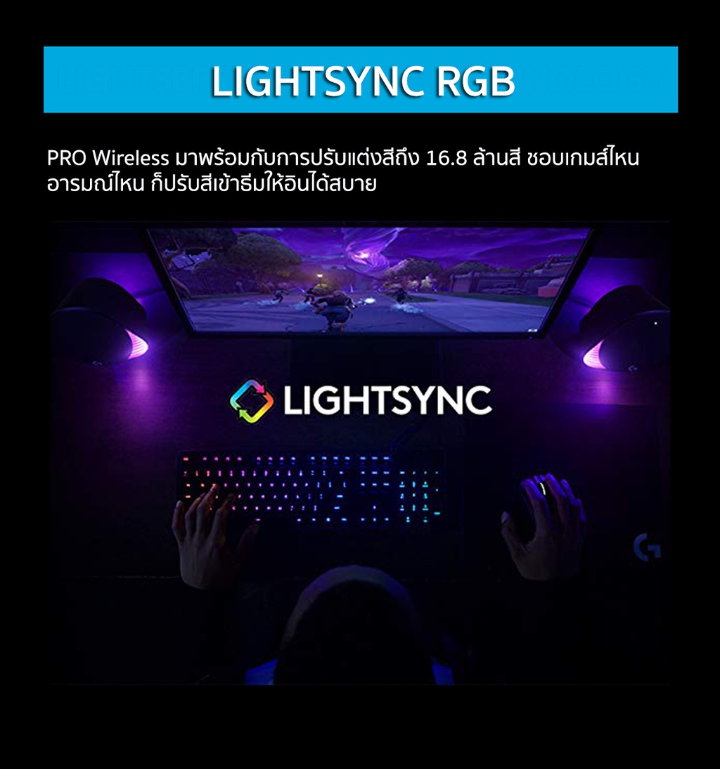 รูปภาพของ Logitech G Pro Wireless Gaming Mouse 25,600 DPI ( เมาส์เกมมิ่งไร้สาย พร้อมไฟ RGB LIGHTSYNC)