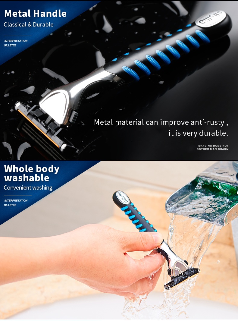 Gillette Vector 3 ใบมีดโกนหนวดเครา 3 ชั้น แบบเปลี่ยน บางพิเศษ ปลอดภัย ...
