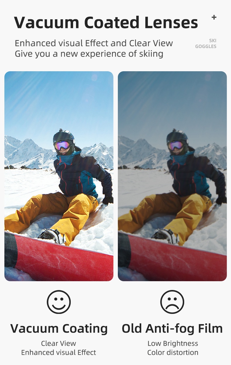 รูปภาพเพิ่มเติมเกี่ยวกับ Rockbros แว่นตาสกี แว่นตาป้องกันหมอกคู่ กันลม สายตาสั้น อุปกรณ์กีฬาหิมะ สําหรับเด็ก ผู้ใหญ่