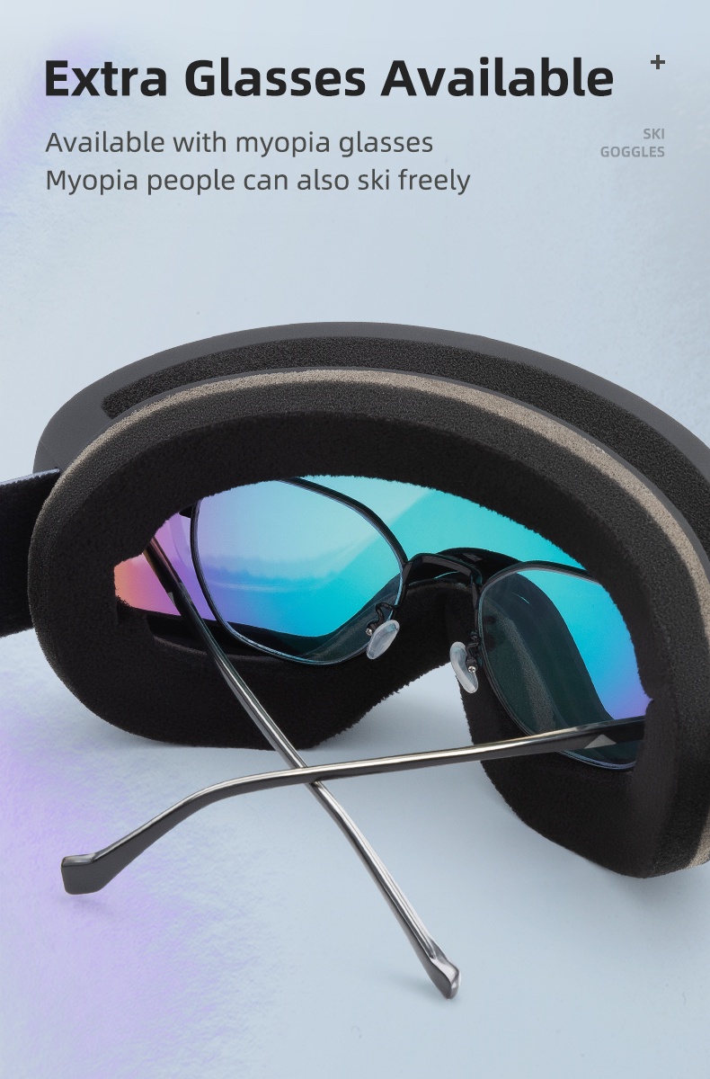 รูปภาพเพิ่มเติมเกี่ยวกับ Rockbros แว่นตาสกี แว่นตาป้องกันหมอกคู่ กันลม สายตาสั้น อุปกรณ์กีฬาหิมะ สําหรับเด็ก ผู้ใหญ่
