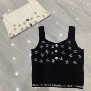 พร้อมส่ง ! Chane !เสื้อกันหนาวแขนกุดเซ็กซี่ สวมใส่สบาย แฟชั่นฤดูร้อน 2022