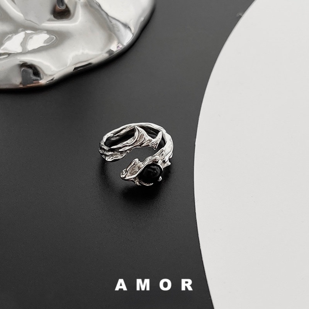 ลองดูภาพสินค้า ชุดแหวนอัญมณี ปรับได้ สีดํา ออกแบบดี สําหรับผู้ชาย และผู้หญิง