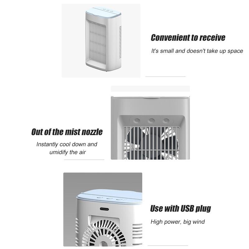 ข้อมูลประกอบของ Xiaomi Mijia 3 In 1แบบพกพา Air Cooler พัดลม Mini USB Air Conditioner Desktop พัดลมระบายความร้อน Humidifier เครื่องฟอกอากาศสำหรับ Office ห้องนอน