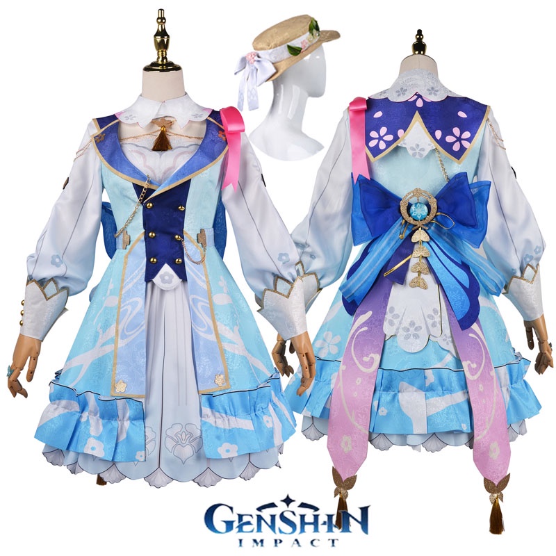 kamisato-ayaka-cosplay-dress-game-genshin-impact-ayaka-springbloom-missive-cosplay-costume-lovely-lolita-maid-dress-wig-hat-fancy-dress