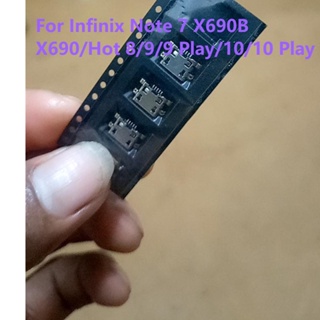 พอร์ตแจ็คเชื่อมต่อชาร์จ Micro USB สําหรับ Infinix Note 7 X690B X690 Hot 8 9 9 Play 10 10 Play 1-5 ชิ้น