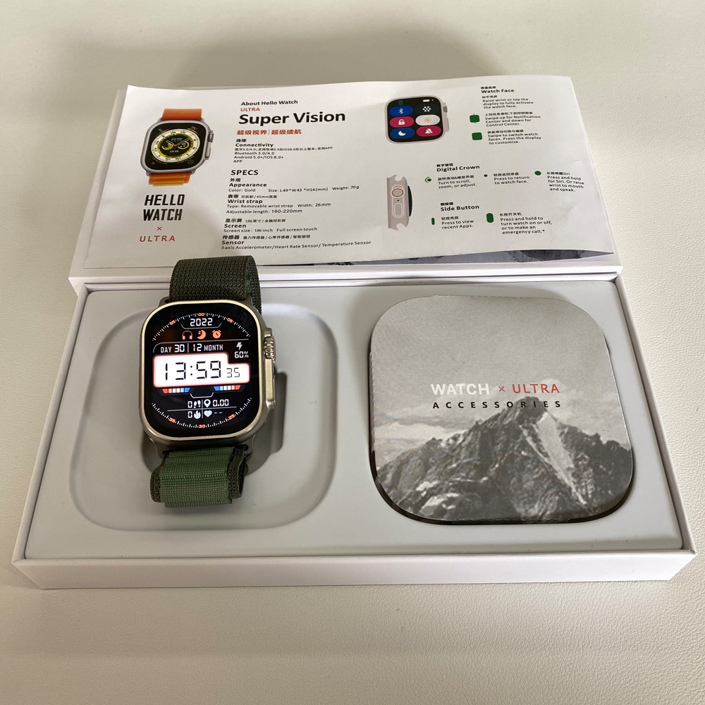 Hello Watch V2 X Ultra 2023 อัดเสียงได้ อ่านEbook ได้ มีเข็มทิศ ...