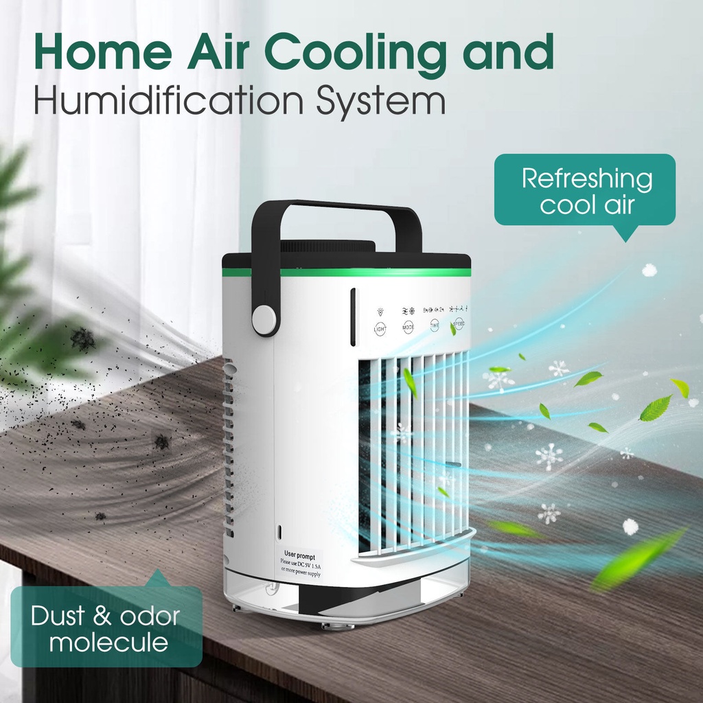 มุมมองเพิ่มเติมเกี่ยวกับ Xiaomi Mijia Mini เครื่องปรับอากาศ Air Cooler Fan พัดลมทำความเย็นเครื่องปรับอากาศสำหรับห้องสำนักงานมือถือเครื่องปรับอากาศพกพาเครื่องปรับอากาศสำหรับรถยนต์