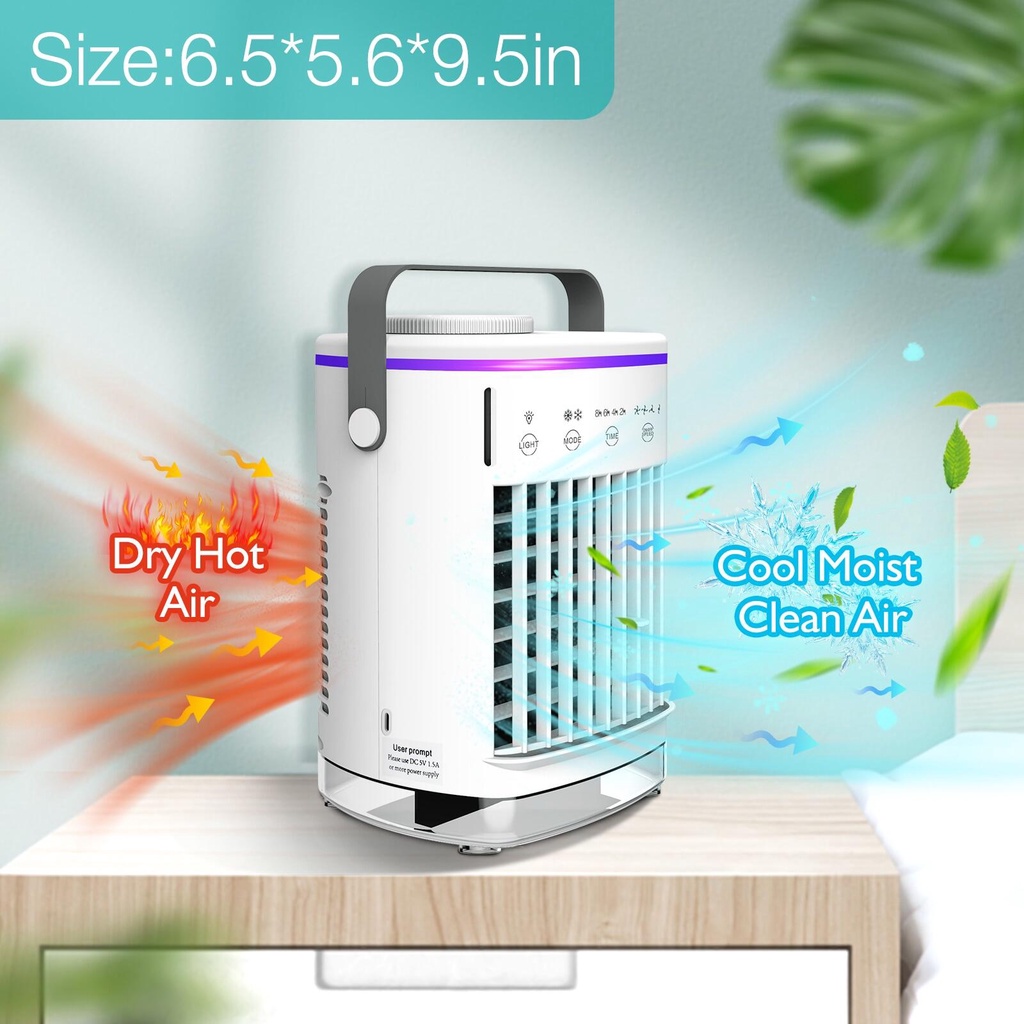 มุมมองเพิ่มเติมเกี่ยวกับ Xiaomi Mijia Mini เครื่องปรับอากาศ Air Cooler Fan พัดลมทำความเย็นเครื่องปรับอากาศสำหรับห้องสำนักงานมือถือเครื่องปรับอากาศพกพาเครื่องปรับอากาศสำหรับรถยนต์