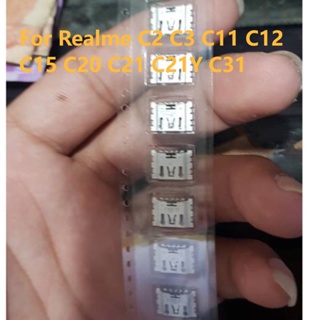 ปลั๊กซ็อกเก็ตชาร์จ USB สําหรับ Realme C2 C3 C11 C12 C15 C20 C21 C21Y C31 1-5 ชิ้น