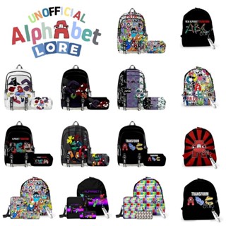 Children Adult Unisex Game Alphabet Lore Legend Schoolbag Backpack Zipper Double Layer Pen Bag Three-piece Birthday Gifts