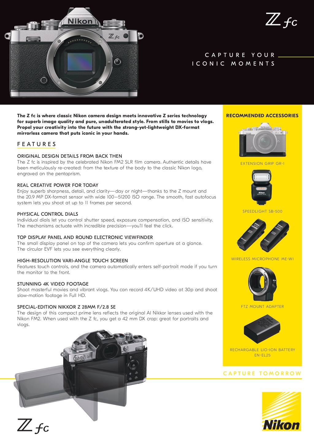 รูปภาพของ Nikon Zfc Mirrorless Digital Camera (ประกันศูนย์ 1 ปี)