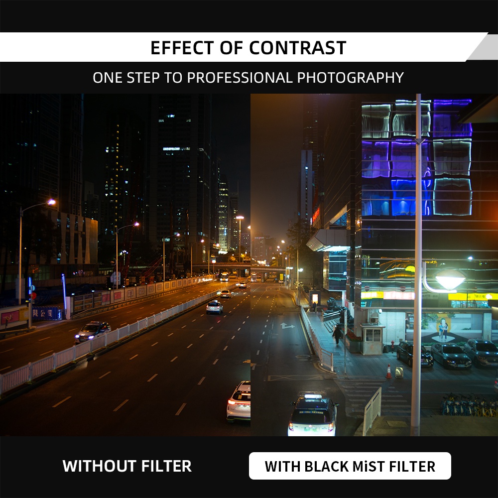 ข้อมูลเกี่ยวกับ 7Artisans Black Mist Filter 1/2 1/4 1/8 Black Mist Ultra Slim Frame AGC Optical Glass เคลือบ MRC46/49/52/55/58/62/67/72/77/82mm
