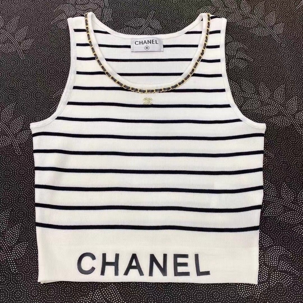 พร้อมส่ง-chane-เสื้อสายเดี่ยว-แขนกุด-สไตล์เกาหลี-2022