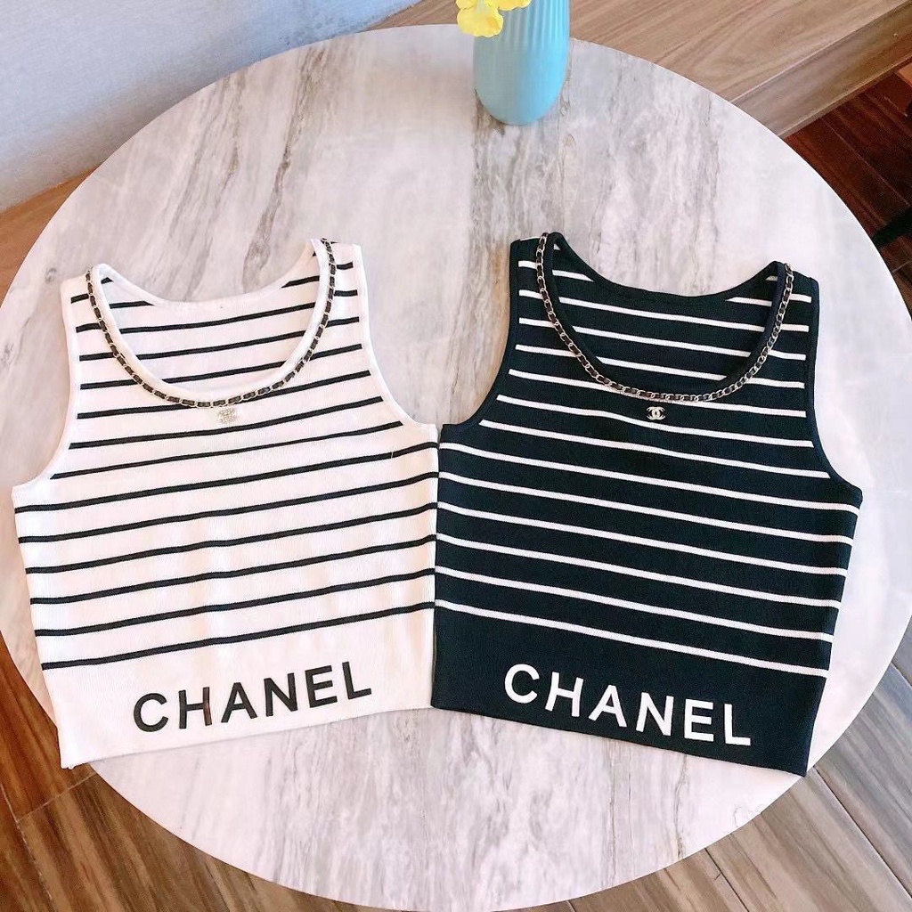 พร้อมส่ง-chane-เสื้อสายเดี่ยว-แขนกุด-สไตล์เกาหลี-2022