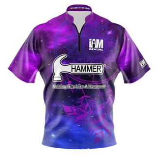 เสื้อโปโล แขนสั้น พิมพ์ลายค้อน DS Bowling Jersey 2093-HM 3D