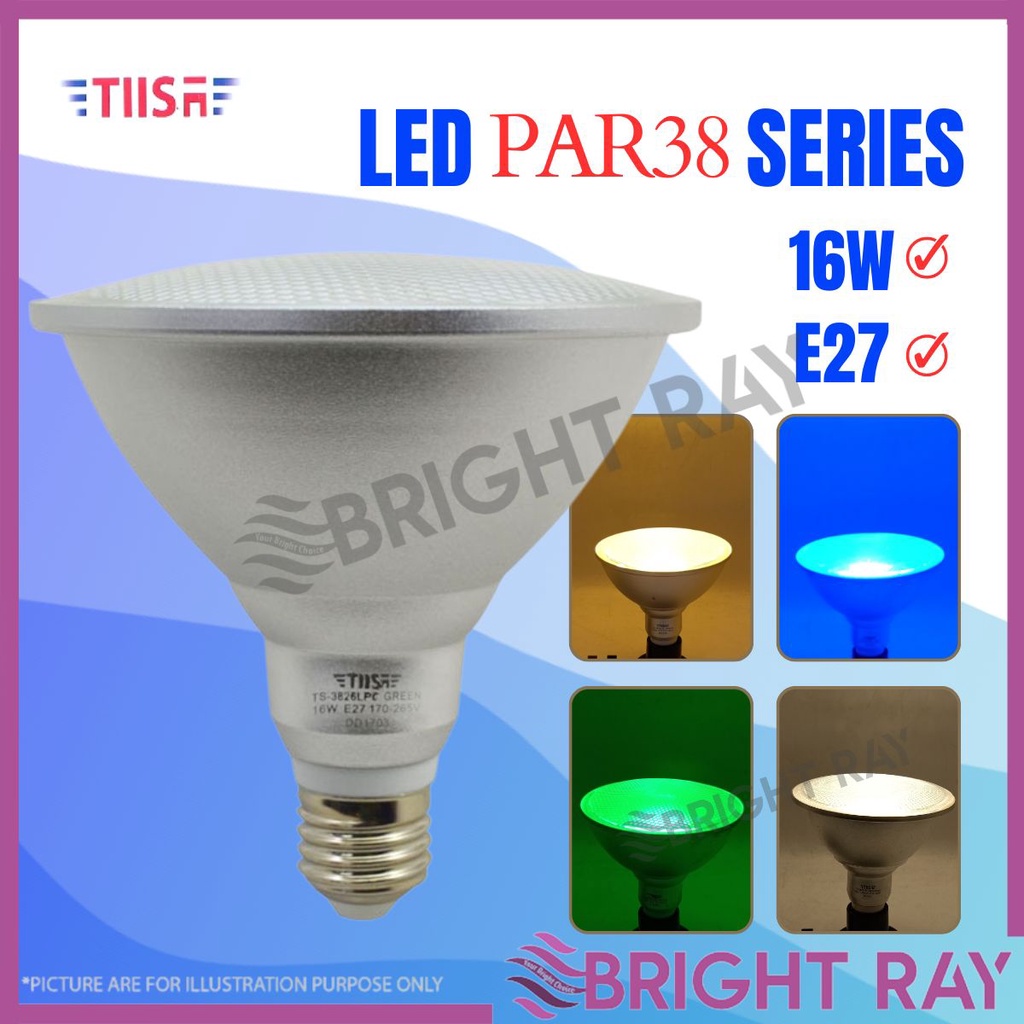 Tiisa E27 PAR38 16W หลอดไฟ LED Ultra Bright Lampu หลอดไฟ LED LED Mentol ...