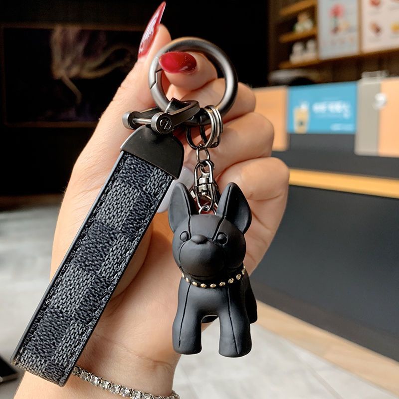 cute-fadou-car-key-chain-creative-resin-key-ring-couple-a-pair-of-puppies-backpack-pendant