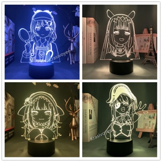 โคมไฟตั้งโต๊ะ รูป Ninomae InaNis เปลี่ยนสีได้ สําหรับตกแต่งห้องนอน