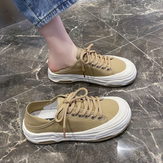 รองเท้าผ้าใบ พื้นหนา ขนาดเล็ก สีขาว แฟชั่นฤดูร้อน สไตล์เกาหลี สําหรับผู้หญิง 2022