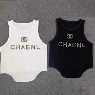 พร้อมส่ง !Chane !เสื้อกันหนาวแขนกุดเซ็กซี่ แฟชั่นฤดูร้อน