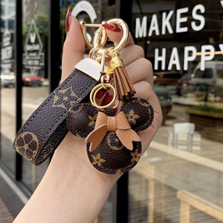 New Car Key LV Chain Original Pendant Cartoon Net Red Leather Trend Simple Girls Bag Pendant Key Chain