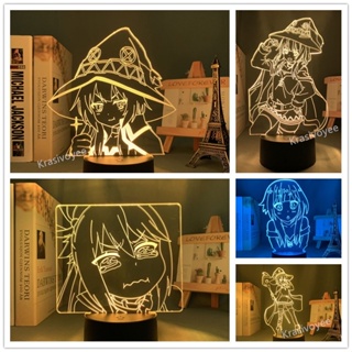 โคมไฟตั้งโต๊ะ รูปการ์ตูนอนิเมะ Kono Subarashii Sekai ni Shukufuku O Night Light Megumin Aqua เปลี่ยนสีได้ สําหรับของขวัญ