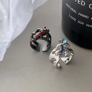 Metallic Irregular Opening Ring Accessories Dark Personality