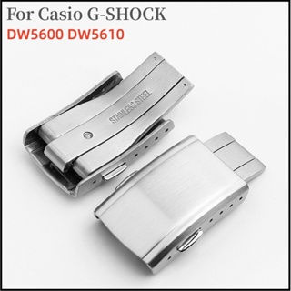 Yifilm สายนาฬิกาข้อมือ สเตนเลส หัวเข็มขัดคู่ พับได้ อุปกรณ์เสริม สําหรับ Casio G SHOCK DW5600 DW5610