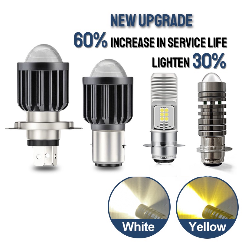 หลอดไฟสปอตไลท์ LED H6 H4 HS1 BA20D สองสี สําหรับรถจักรยานยนต์ สกูตเตอร์ ...