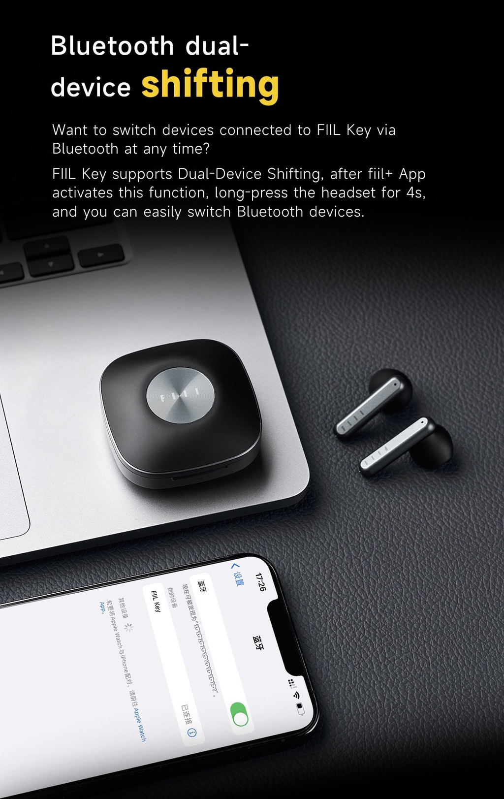 FIIL Key Bluetooth 5.3 Wireless Headphones TWS Dual-Mic ENC Earbuds Low ...