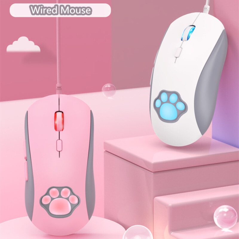 onikuma-cw918-เมาส์เกมมิ่งมีสาย-เสียงเงียบ-มีไฟ-rgb-น่ารัก-สําหรับออฟฟิศ