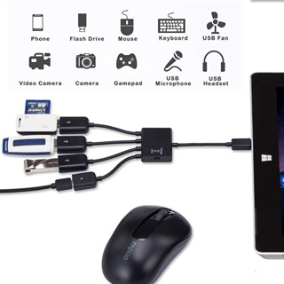 ฮับเชื่อมต่อสายชาร์จ MICRO USB OTG 4 พอร์ต MICRO USB OTG (OTG+3 พอร์ต HUB 2.0) สําหรับสมาร์ทโฟน แท็บเล็ต พีซี