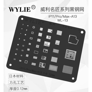 Wylie ชิปวงจรรวมบัดกรี BGA เหล็ก สีดํา สําหรับ phone13 12 11 Pro MAX XS MAX XR X 8P 8 7P 7 6S 6 5G 5S 5C A15 A14 A13 12 A11 A10 A9 A8 A7 ตาข่าย